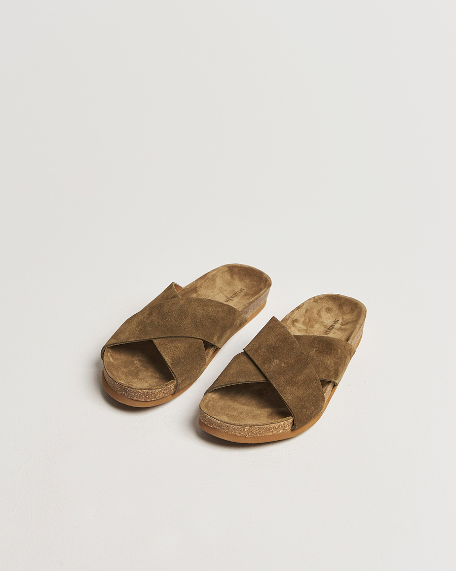 Uomini |  | Myrqvist | Solvik Sandals Moss Green Suede