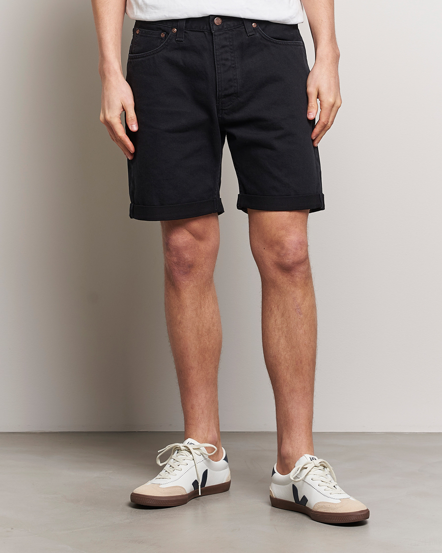 Uomini | Nudie Jeans | Nudie Jeans | Josh Denim Shorts Aged Black