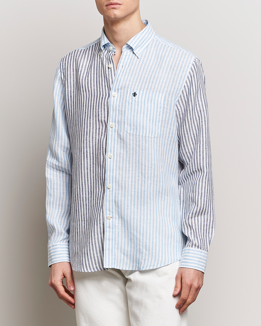 Uomini | Preppy Authentic | Morris | Douglas Linen Mix Shirt Blue