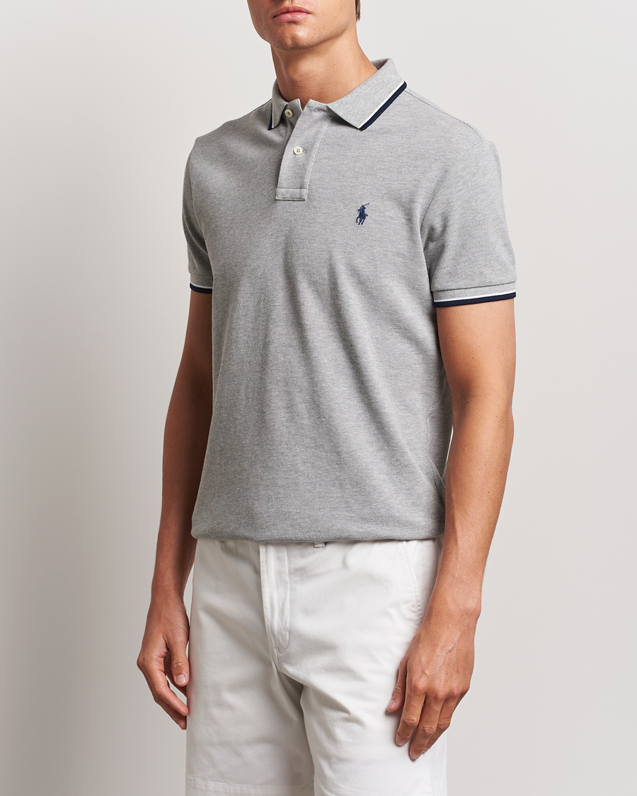 Uomini | Polo | Polo Ralph Lauren | Custom Slim Fit Tipped Polo Andover Heather