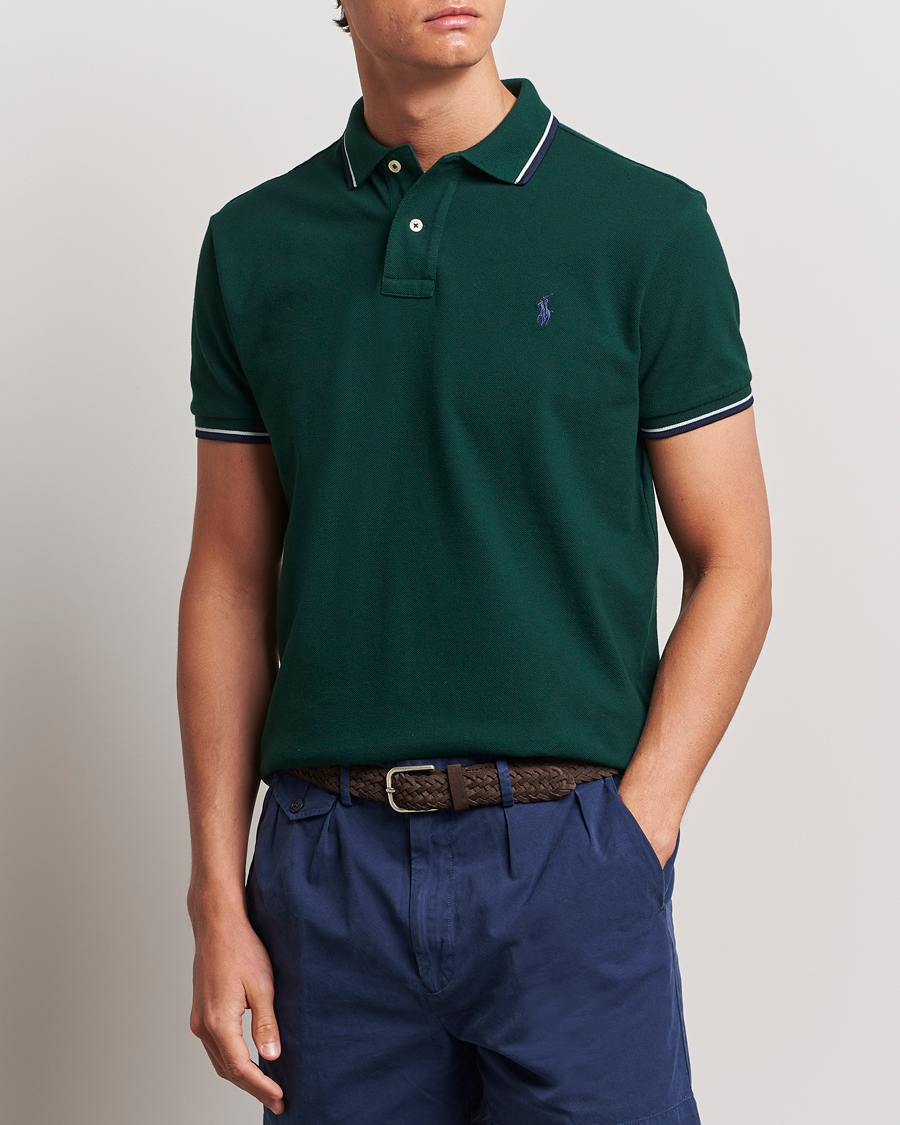 Uomini | Polo a maniche corte | Polo Ralph Lauren | Custom Slim Fit Tipped Polo Moss Agate