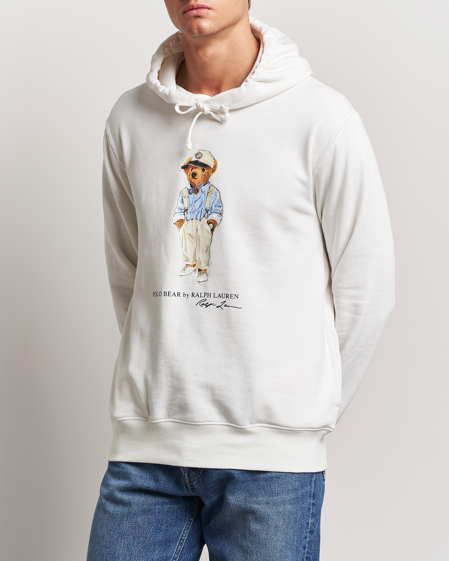 Uomini |  | Polo Ralph Lauren | Printed Hemingway Bear Hoodie Deckwash White