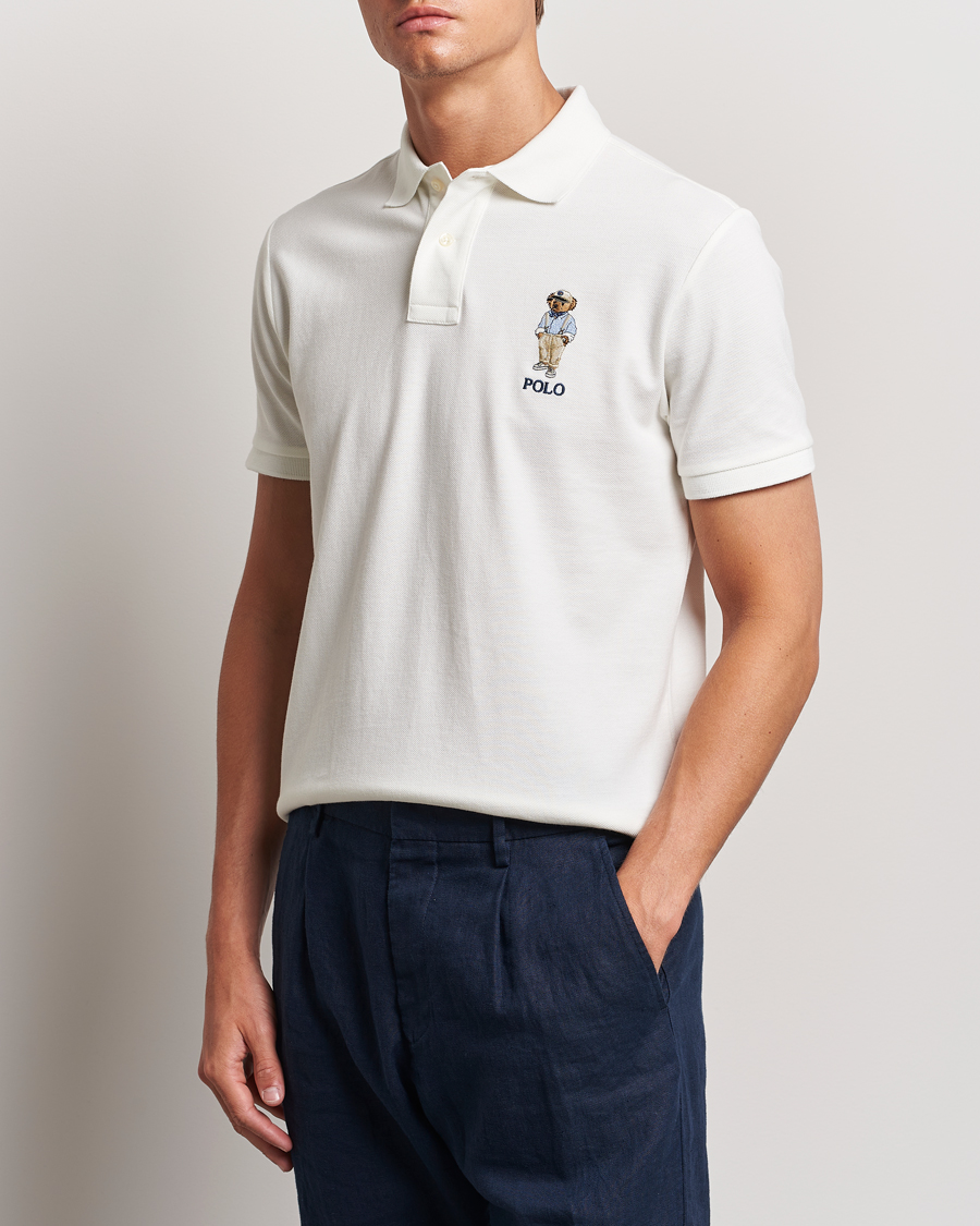 Uomini | Polo | Polo Ralph Lauren | Custom Slim Fit Bear Polo Deckwash White