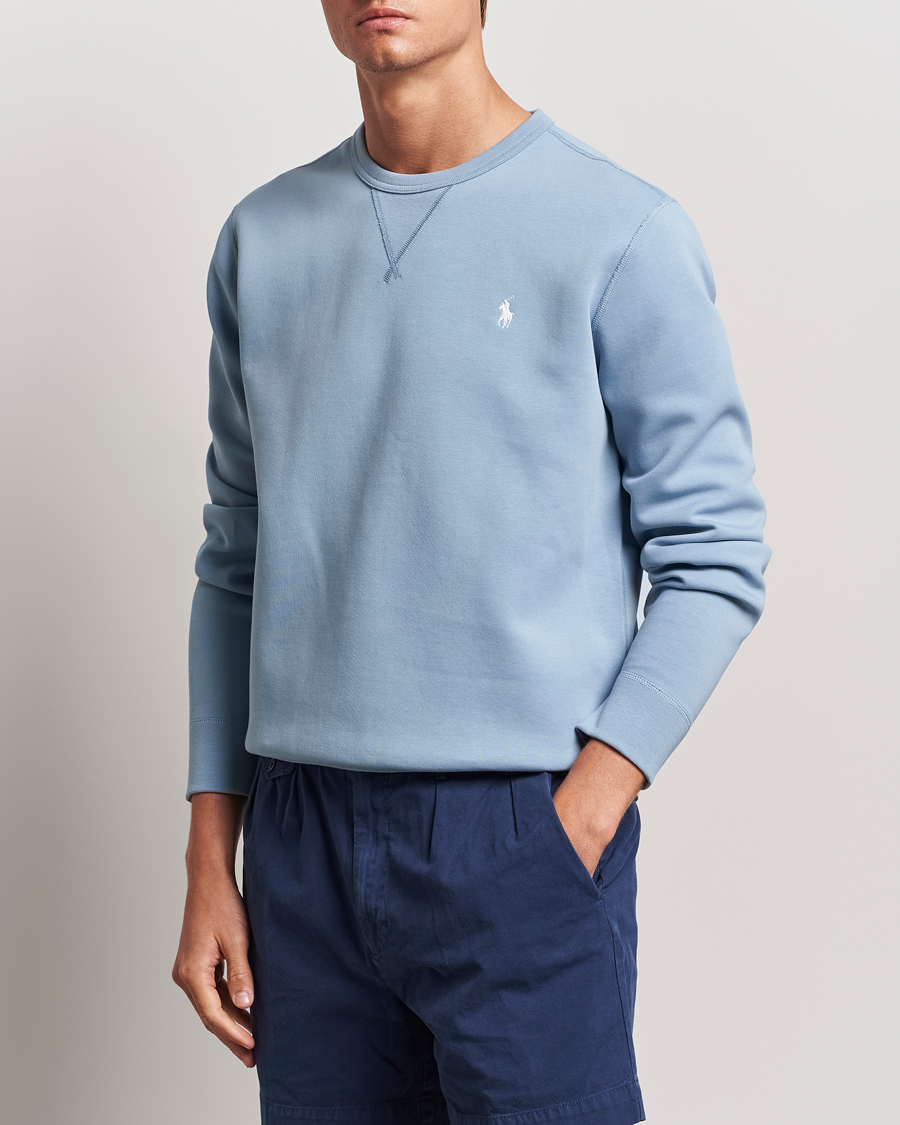 Uomini |  | Polo Ralph Lauren | Tech Double Knit Crew Neck Sweatshirt Vessel Blue