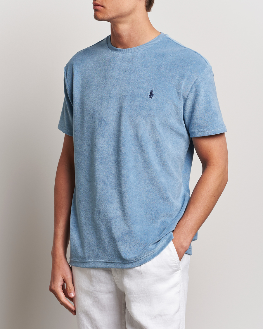 Uomini |  | Polo Ralph Lauren | Cotton Terry Crew Neck T-shirt Vessel Blue