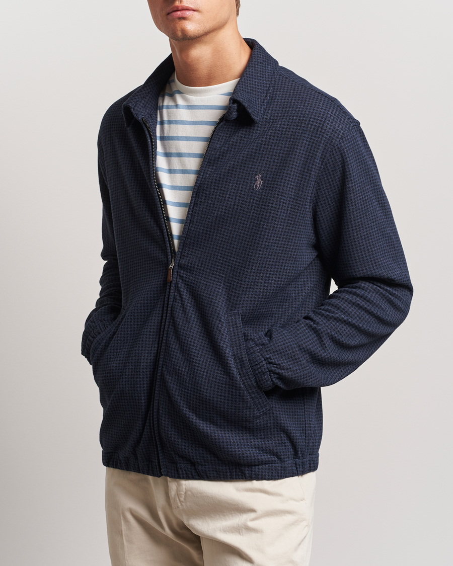 Uomini | Giacche primaverili | Polo Ralph Lauren | Double Knit Dogtooth Baracuda Jacket Vintage Navy