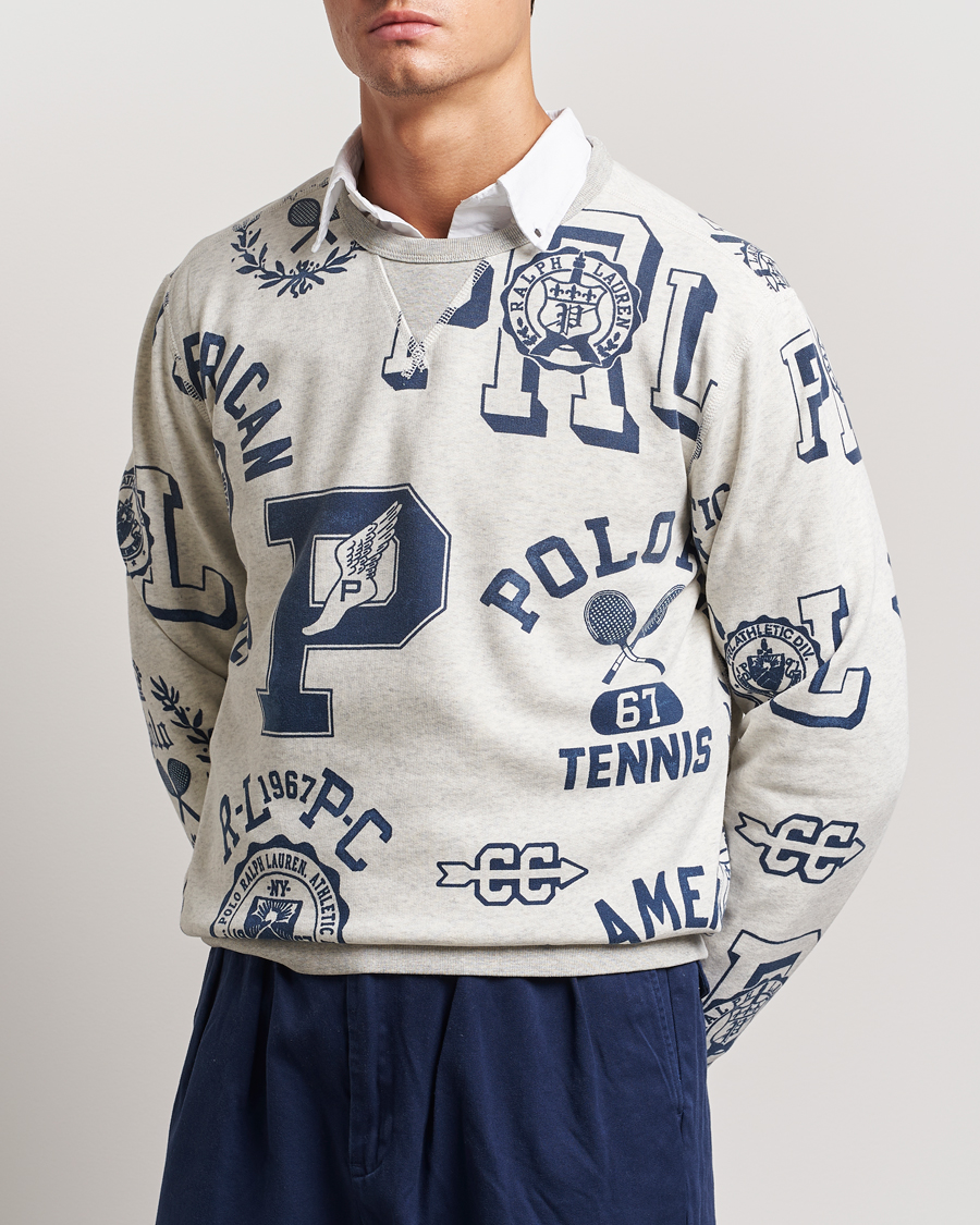 Uomini |  | Polo Ralph Lauren | Printed Crew Neck Sweatshirt Light Vintage Heather