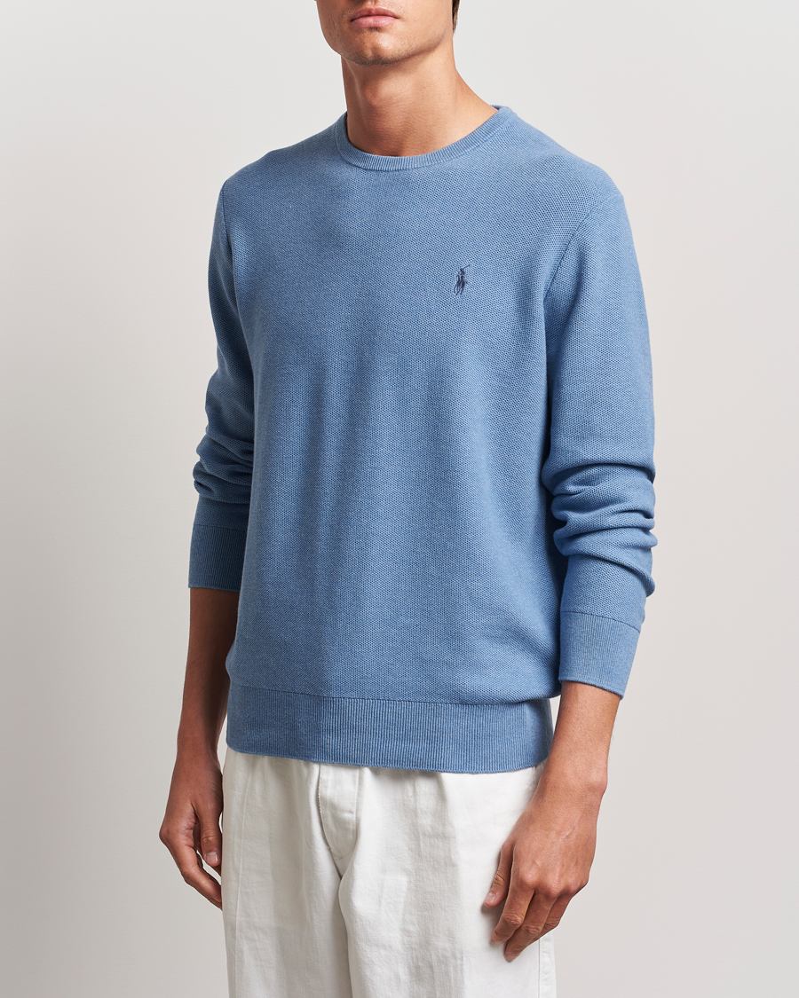 Uomini |  | Polo Ralph Lauren | Textured Crew Neck Sweater Lake Heather