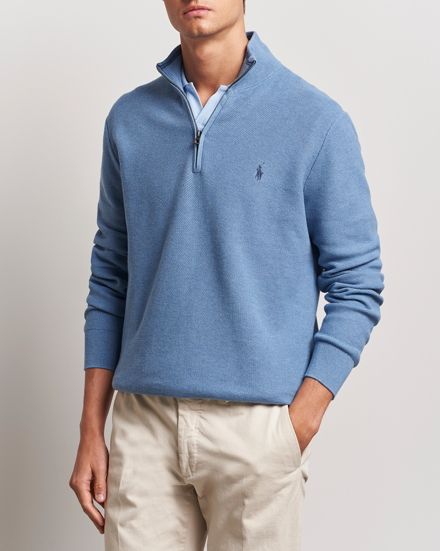 Uomini |  | Polo Ralph Lauren | Textured Half Zip Lake Heather