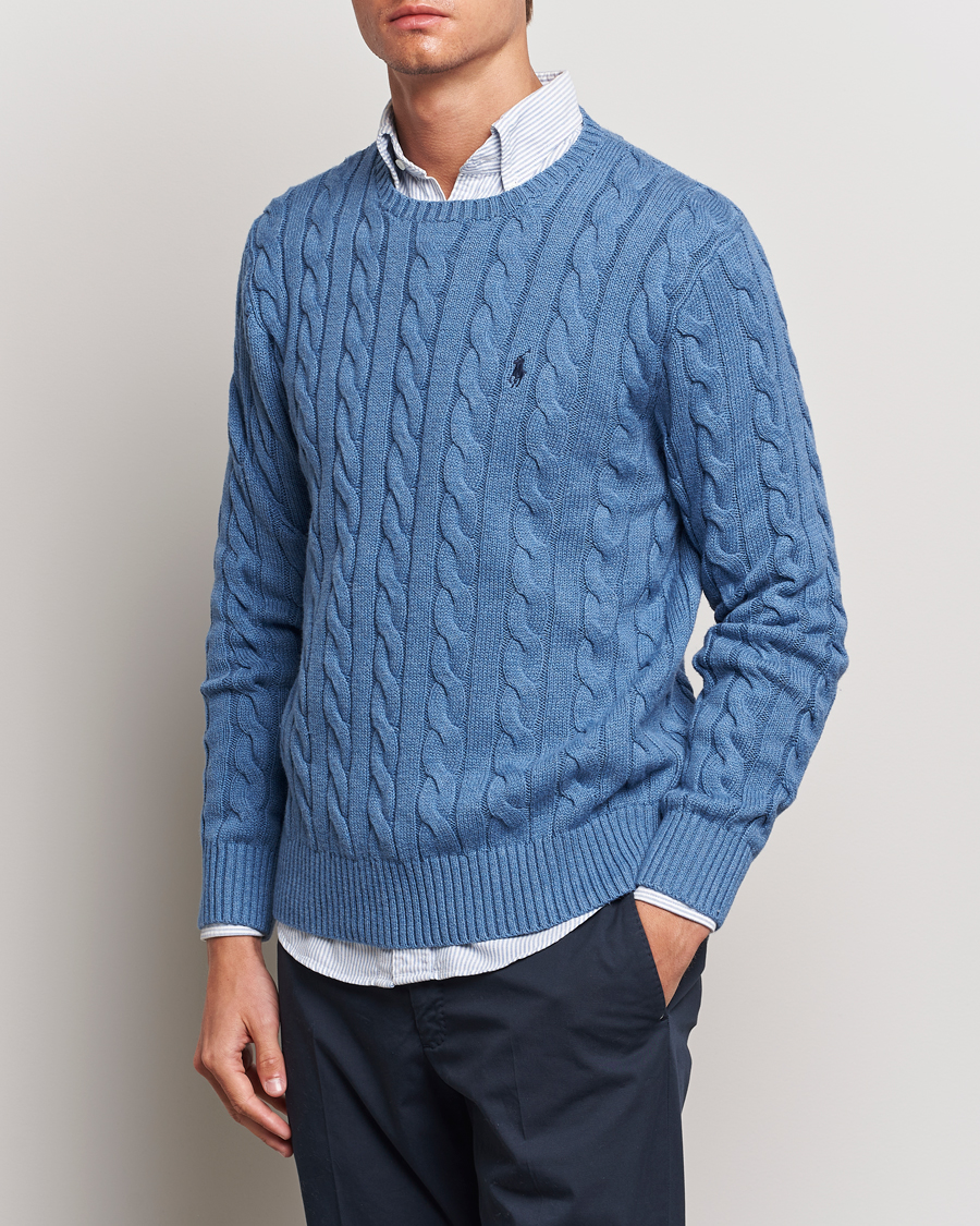 Uomini |  | Polo Ralph Lauren | Cotton Cable Pullover Lake Heather