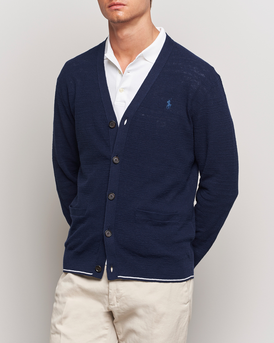 Uomini |  | Polo Ralph Lauren | Textured Knitted Cardigan Bright Navy