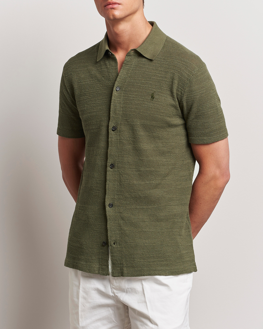 Uomini |  | Polo Ralph Lauren | Textured Knitted Short Sleeve Shirt Thermal Green