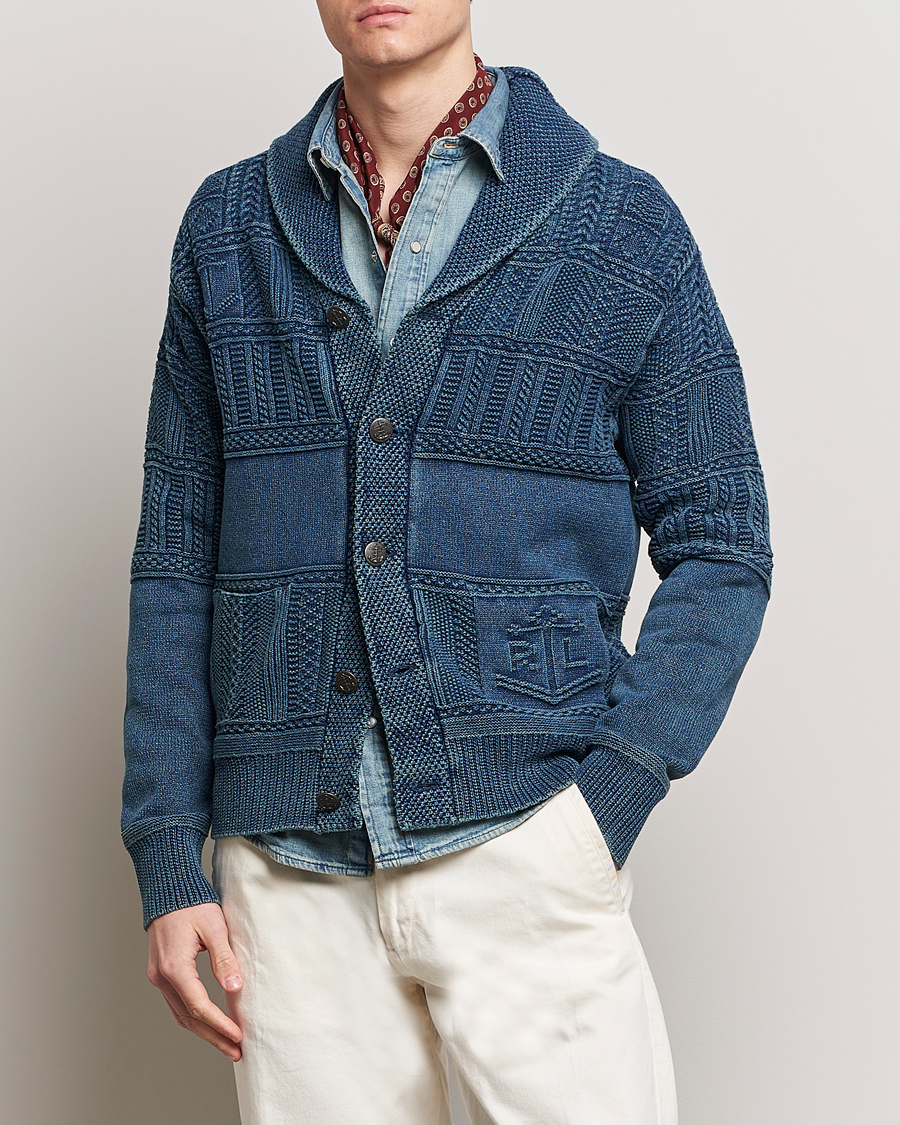 Uomini |  | Polo Ralph Lauren | Knitted Shawl Collar Cardigan Dark Indigo