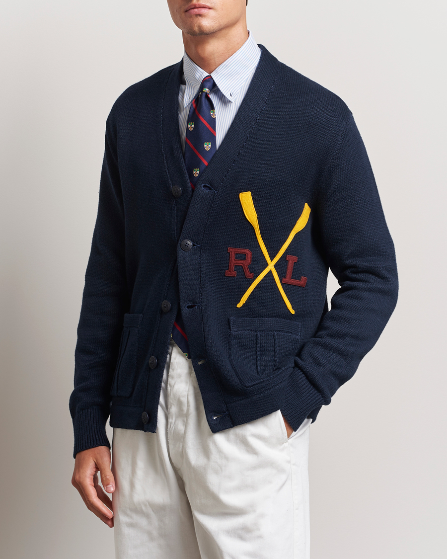 Uomini |  | Polo Ralph Lauren | RL Rowing Knitted Cardigan Aviator Navy