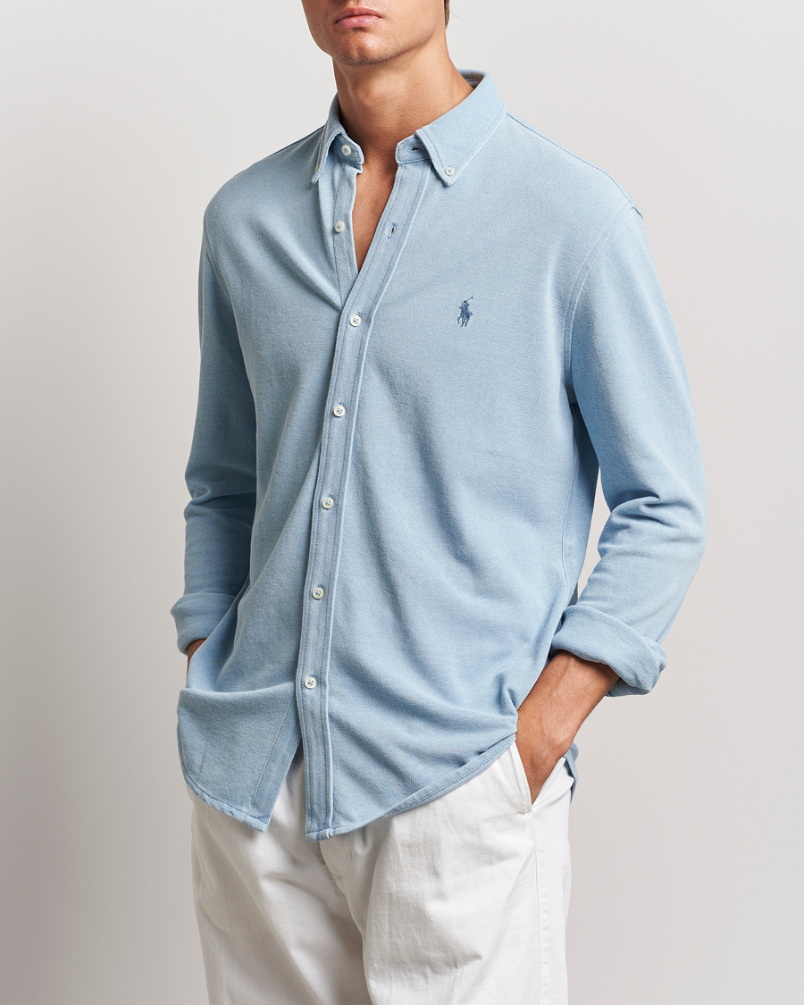 Uomini | Polo | Polo Ralph Lauren | Featherweight Mesh Shirt Light Indigo