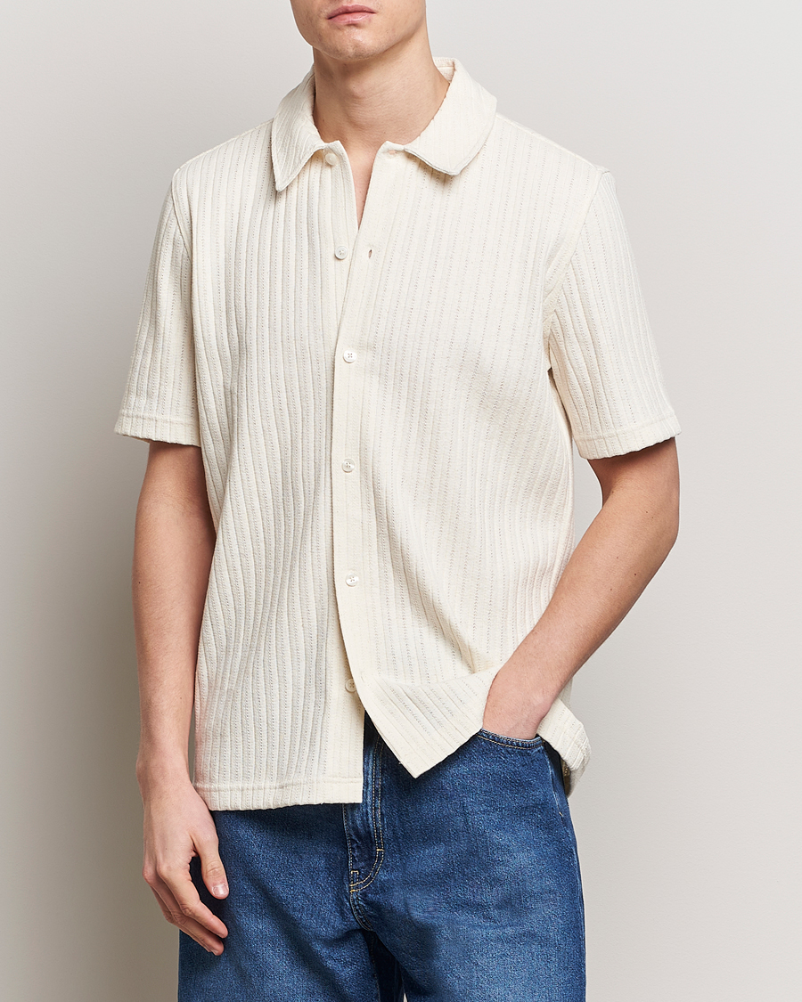 Uomini | Casual | Samsøe Samsøe | Sakvistbro Structured Short Sleeve Shirt Clear Cream