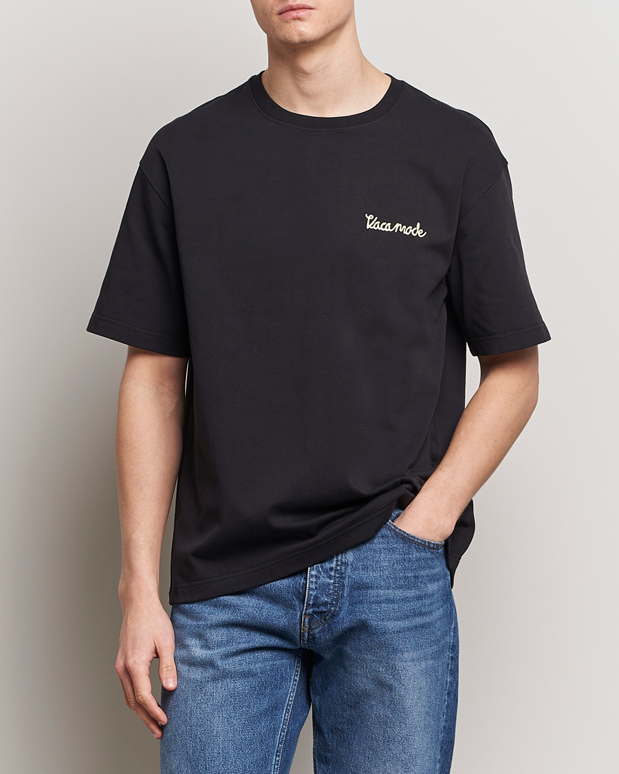 Uomini | T-Shirts | Samsøe Samsøe | Savaca Printed Crew Neck T-Shirt Black