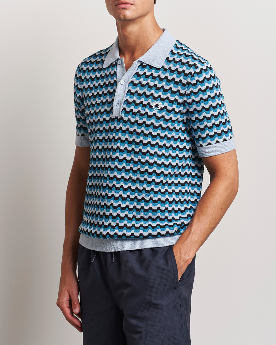 Uomini | Polo | Fred Perry | Bouclé Jacquard Knitted Polo Light Smoke