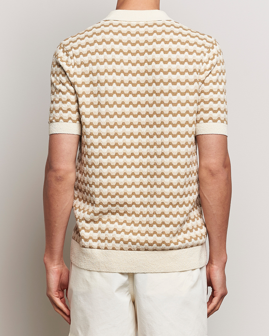 Uomini | Polo | Fred Perry | Bouclé Jacquard Knitted Polo Ecru