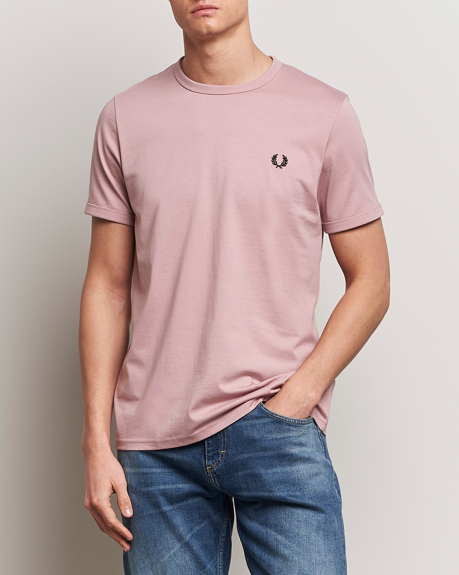 Uomini | T-Shirts | Fred Perry | Ringer T-Shirt Dusty Rose Pink