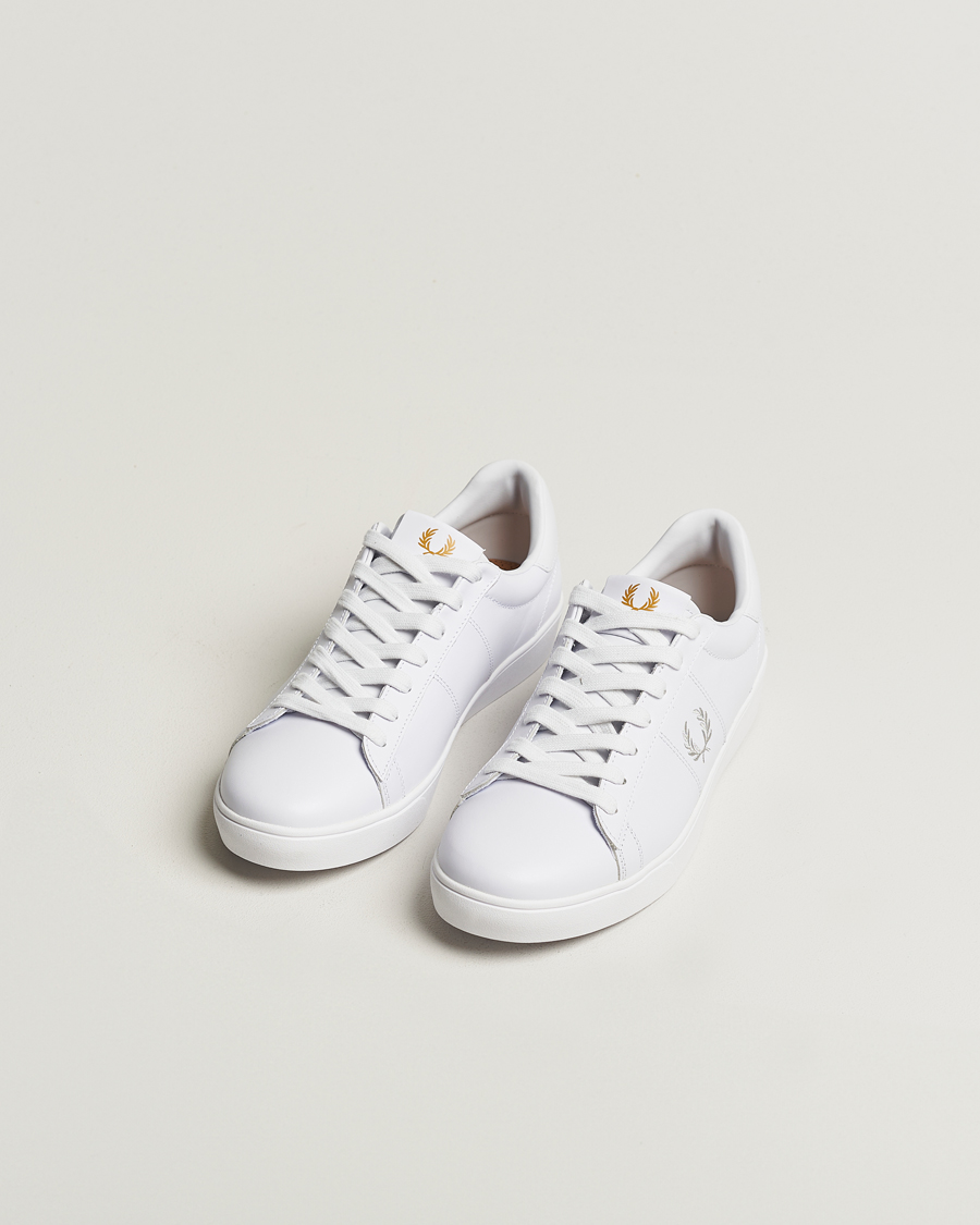 Uomini | Best of British | Fred Perry | Spencer Tennis Leather Sneaker White