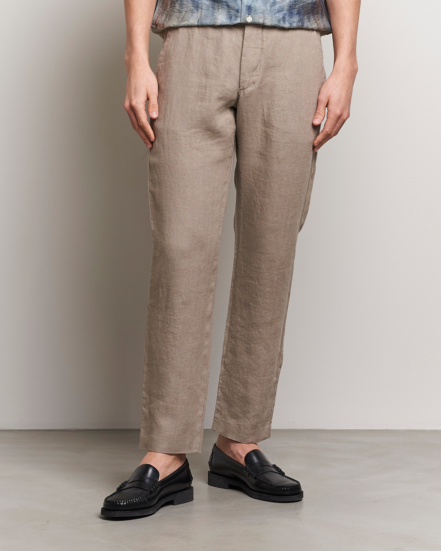 Uomini | Pantaloni | NN07 | Theo Linen Trousers Greige