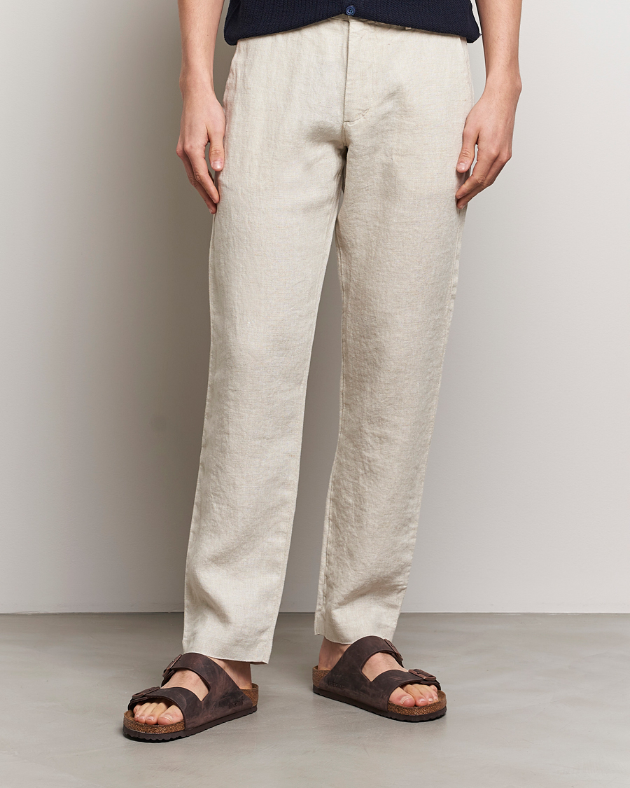 Uomini | Pantaloni di lino | NN07 | Theo Linen Trousers Oat