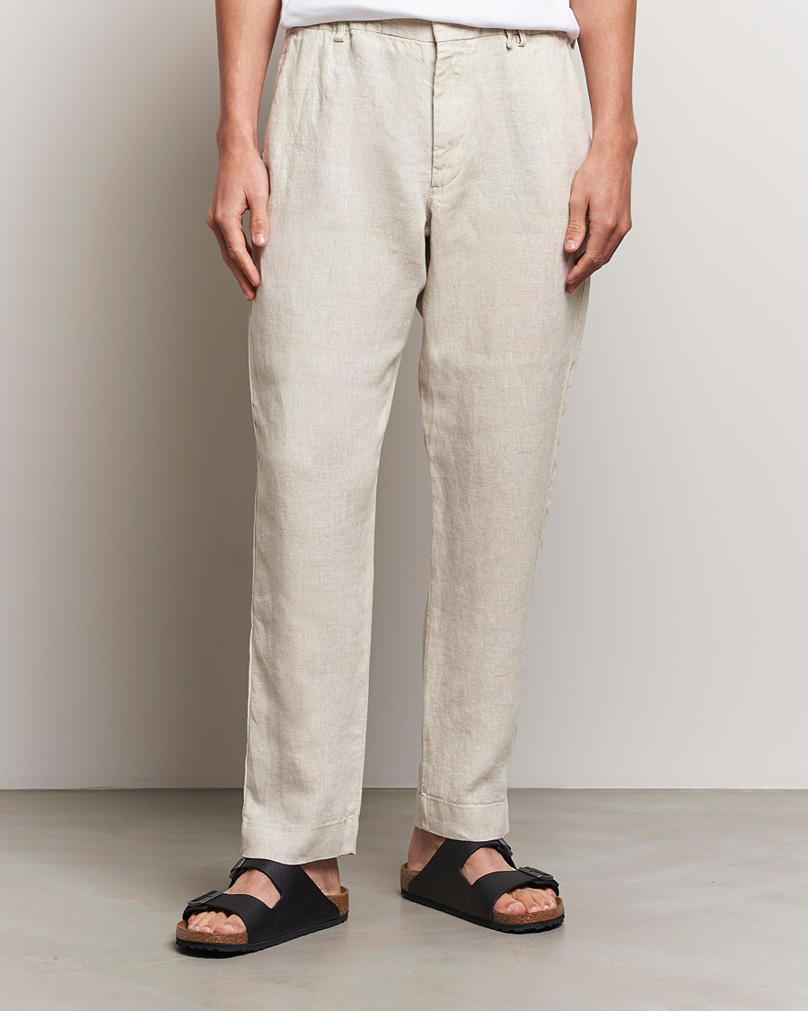 Uomini | Abbigliamento | NN07 | Billie Linen Drawstring Trousers Oat