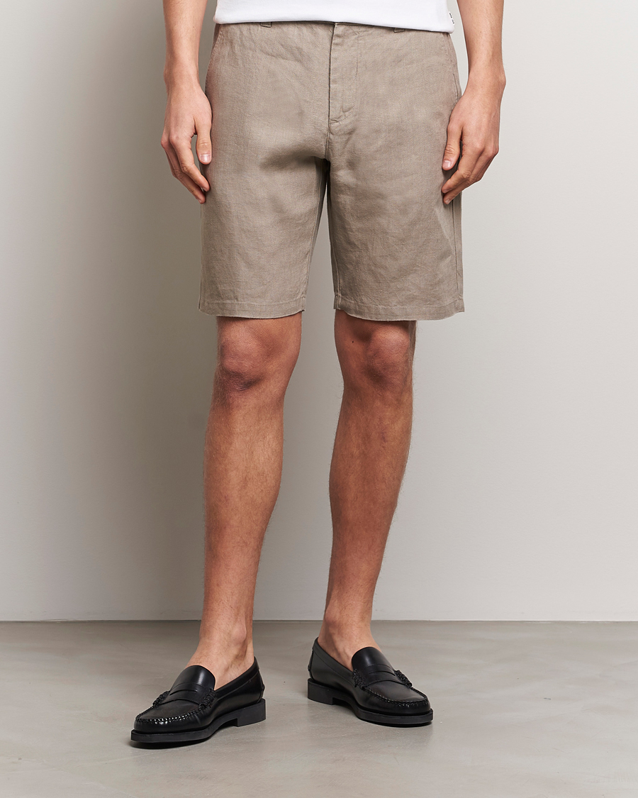 Uomini | Pantaloncini | NN07 | Crown Linen Shorts Greige