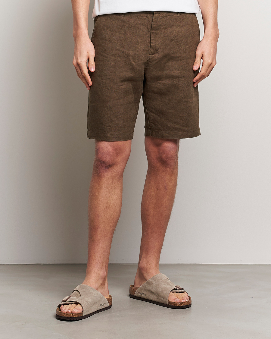 Uomini |  | NN07 | Crown Linen Shorts Cocoa Brown