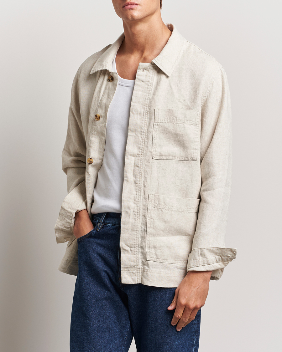 Uomini |  | NN07 | Olav Linen Overshirt Oat