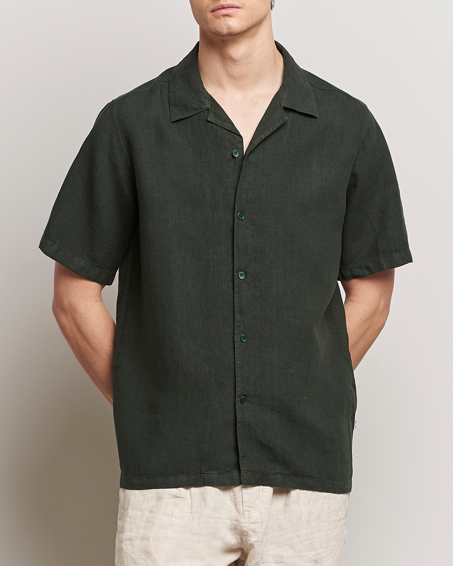 Uomini | Offerta stagionale | NN07 | Julio Linen Resort Shirt Rosin Green