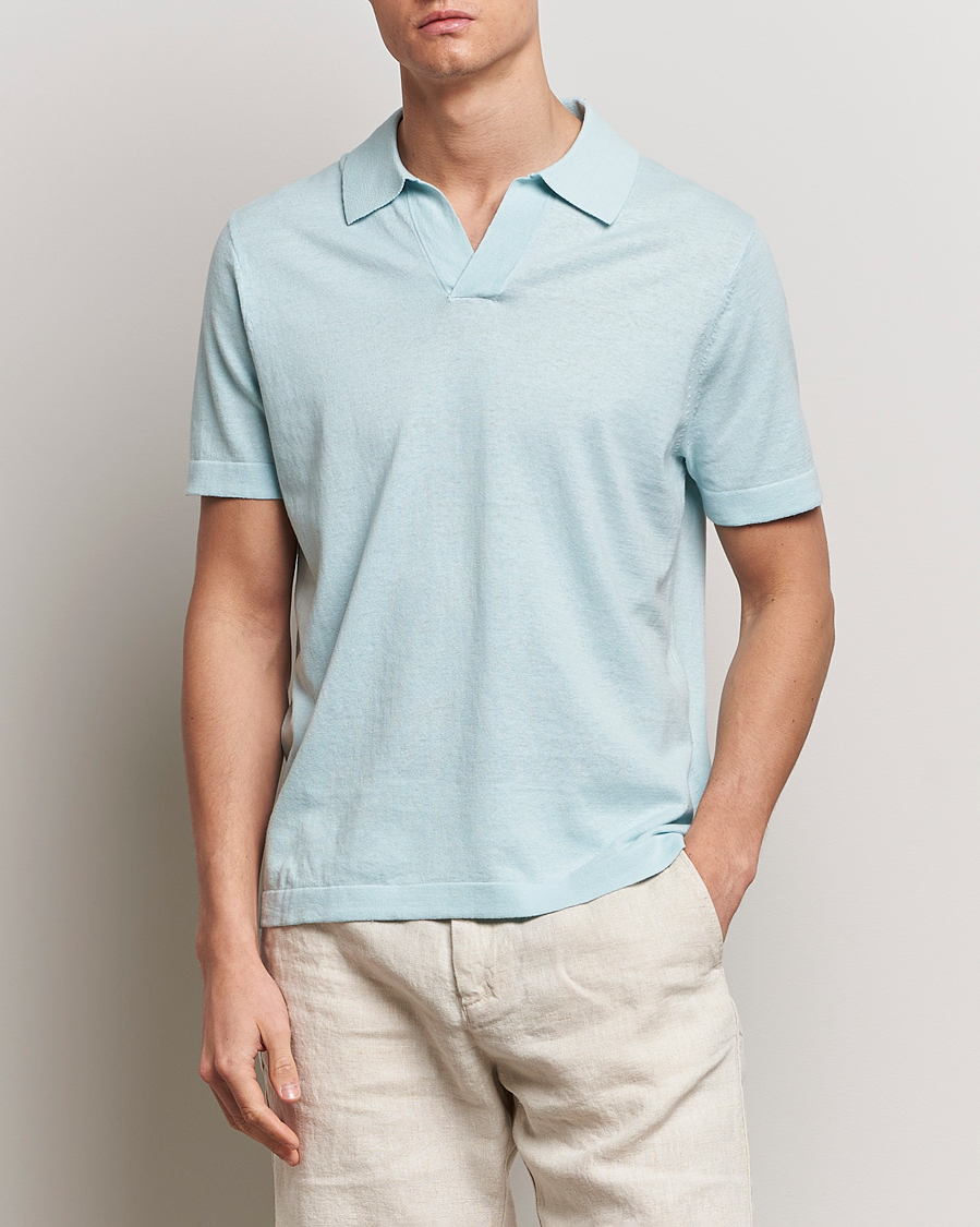 Uomini |  | NN07 | Ryan Cotton/Linen Polo Winter Sky