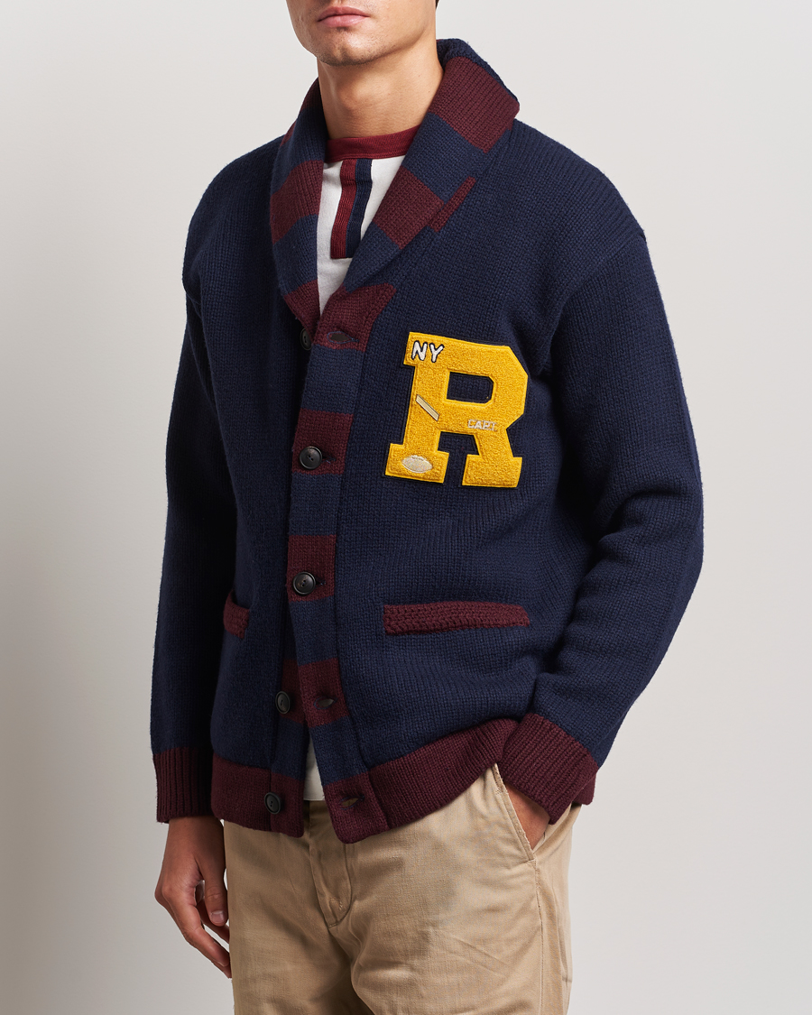 Uomini |  | Polo Ralph Lauren | Varsity Wool Shawl Cardigan Aviator Navy Combo