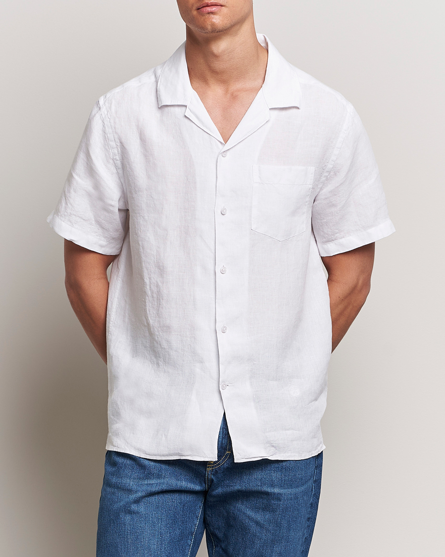 Uomini | J.Lindeberg | J.Lindeberg | Elio Linen Melange Shirt White