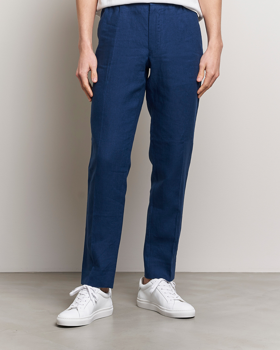 Uomini | Pantaloni | J.Lindeberg | Soren Linen Pants Estate Blue