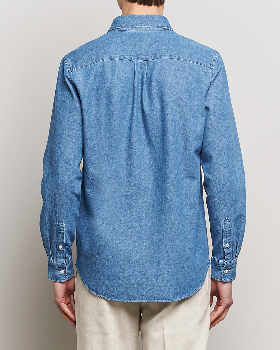 Uomini | Camicie | A Day's March | Mason Denim Shirt Light Blue