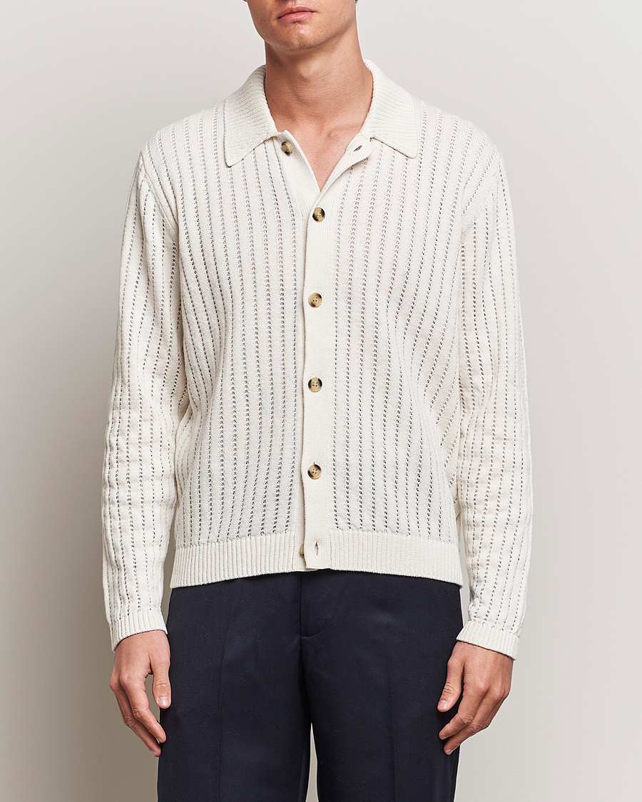 Uomini | Maglieria | J.Lindeberg | Edmondo Collar Cardigan Cloud White