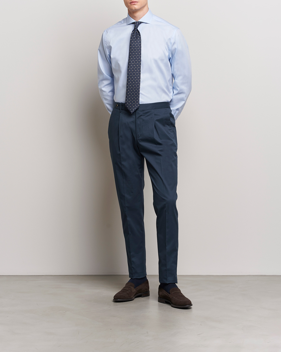 Uomini | Camicie business | Oscar Jacobson | Reg Fit Cut Away Non Iron Twill Light Blue