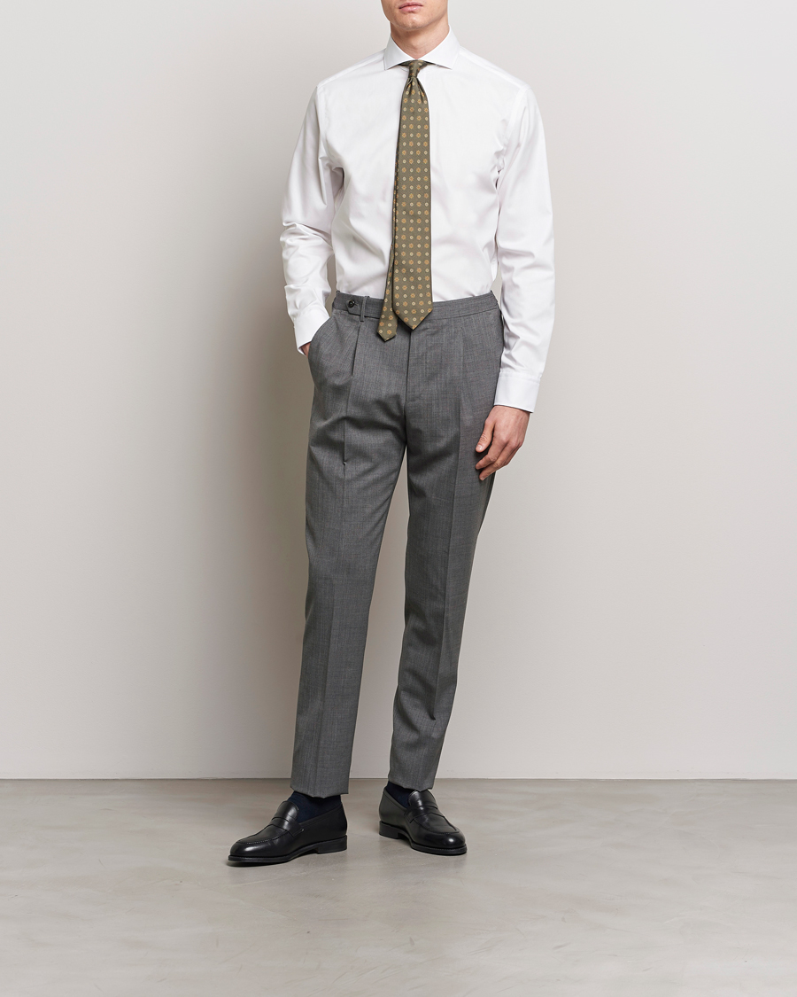 Uomini | Formale | Oscar Jacobson | Reg Fit Cut Away Non Iron Twill Optical White