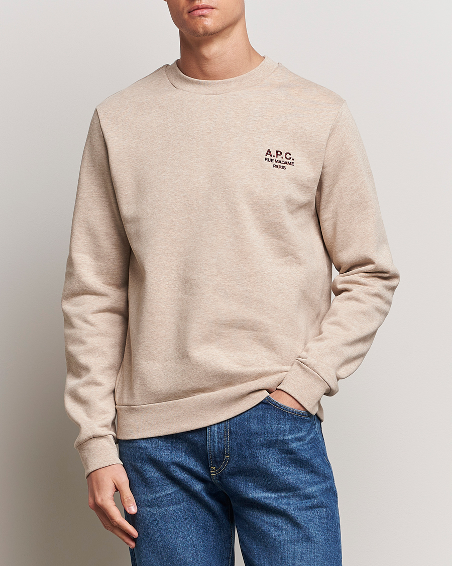 Uomini | Maglieria | A.P.C. | Rue Madame Sweatshirt Beige Chine