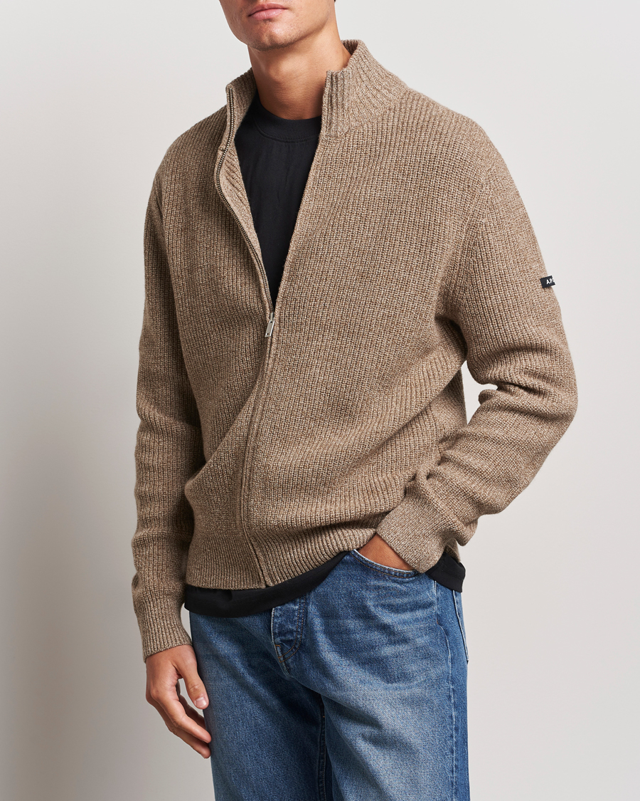 Uomini | Maglieria | A.P.C. | Heath Merino Wool Cardigan Marron Chine