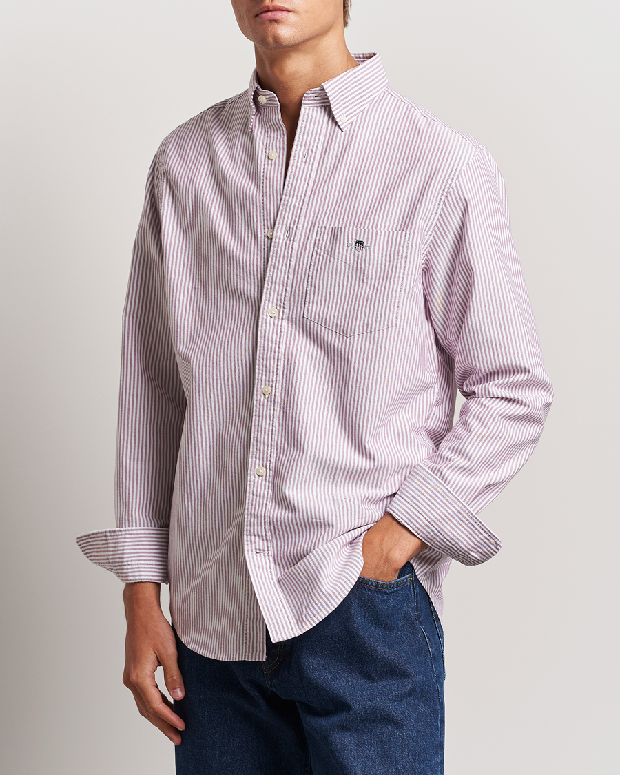 Uomini | Camicie oxford | GANT | Reg Oxford Banker Stripe Shirt Pale Syren