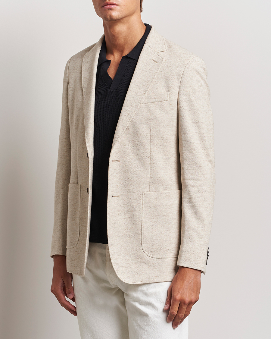 Uomini | Blazers | GANT | Slim Cotton/Linen Jersey Blazer Seed Melange