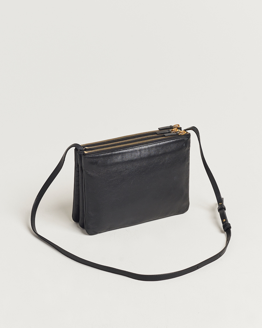 Uomini | Celine Pre-Owned Trio Leather Handbag Black | Celine Pre-Owned | Trio Leather Handbag Black