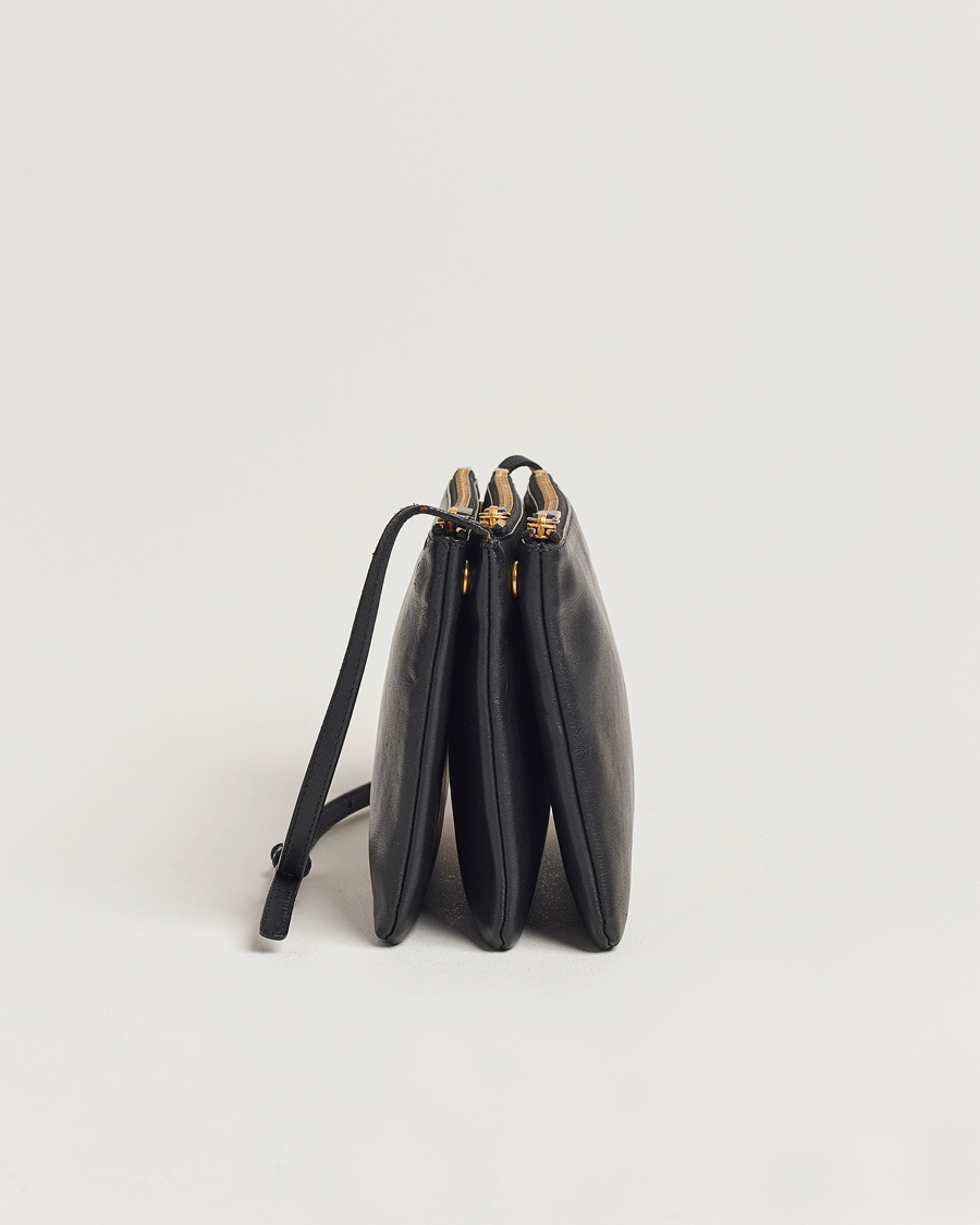 Uomini | Celine Pre-Owned Trio Leather Handbag Black | Celine Pre-Owned | Trio Leather Handbag Black
