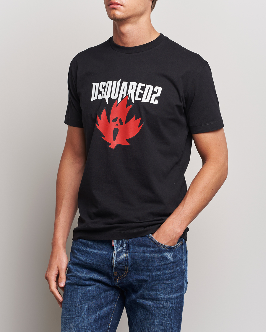 Uomini | T-Shirts | Dsquared2 | Horror Leaf T-Shirt Black