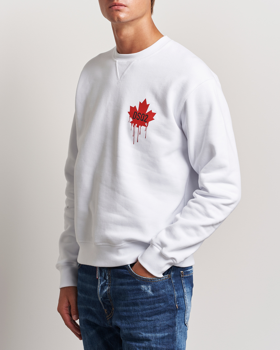 Uomini | Felpe | Dsquared2 | Small Leaf Sweatshirt White