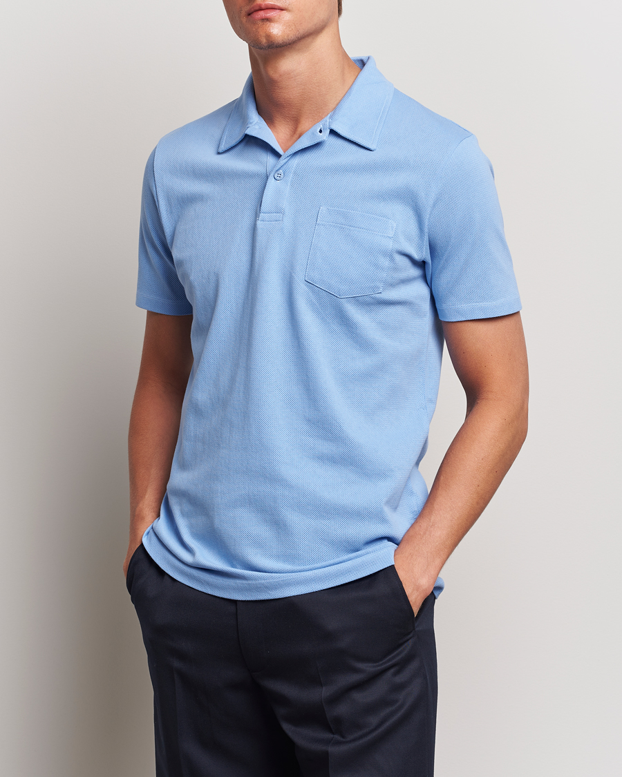 Uomini | Polo a maniche corte | Sunspel | Riviera Polo Shirt Cool Blue