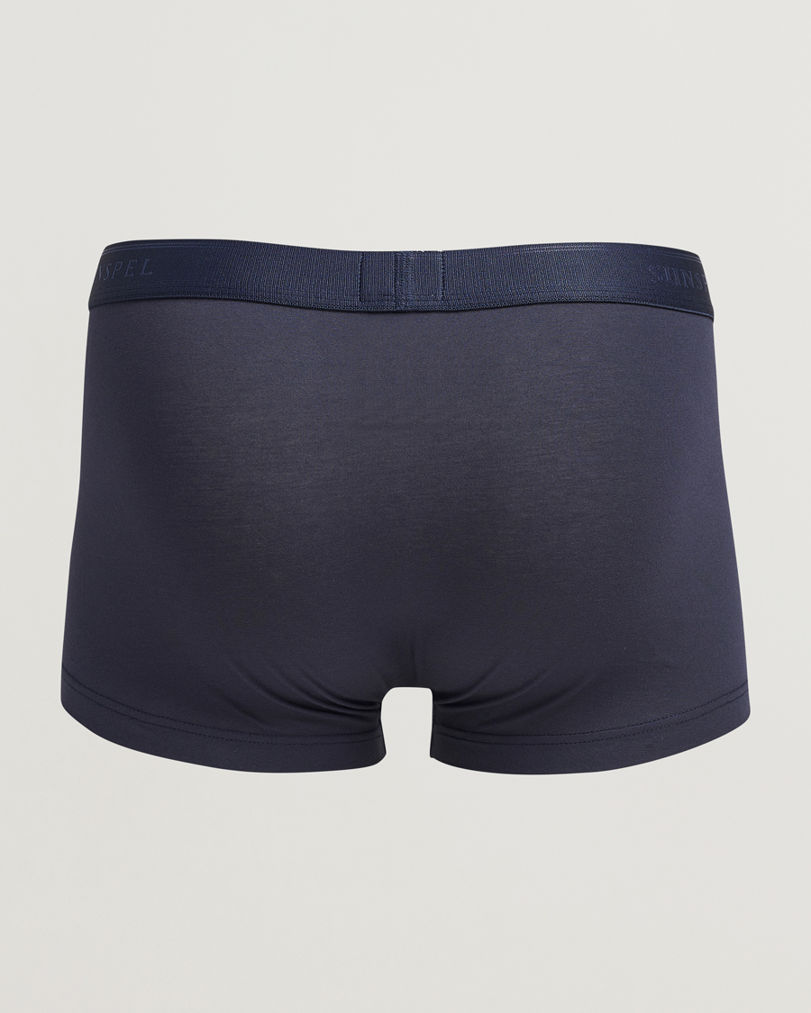 Uomini | Best of British | Sunspel | 3-Pack Cotton Stretch Trunk Navy